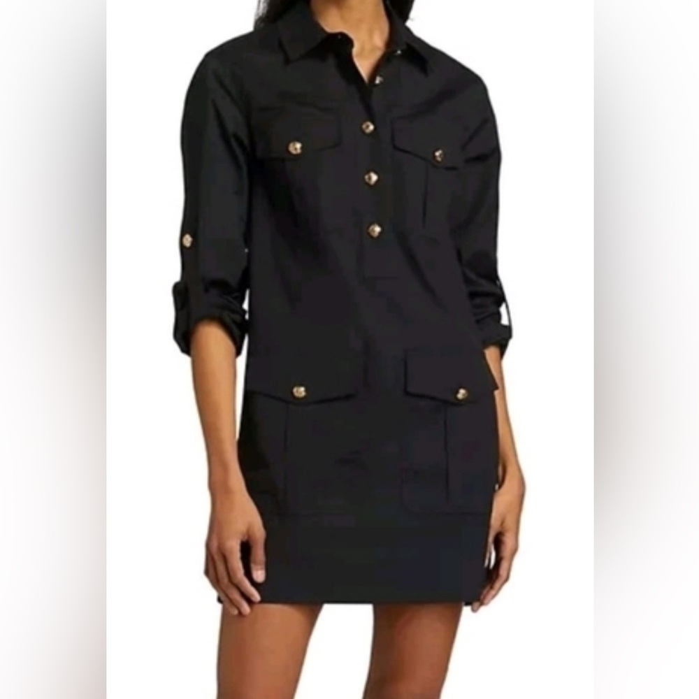 Veronica beard Saude cargo dress poplin nwt roll tab 6 navy poplin shirtdress - Picture 9 of 9